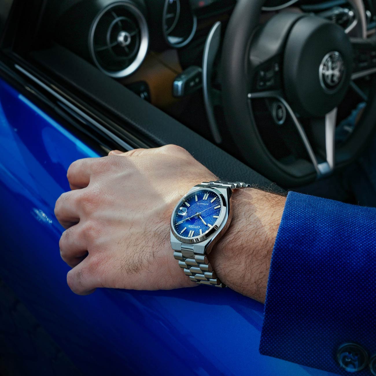  Shop Authentic Citizen Tsuyosa Automatic Dark Blue Dial Silver Steel Strap Watch For Men - NJ0151-88L - Luxxuri