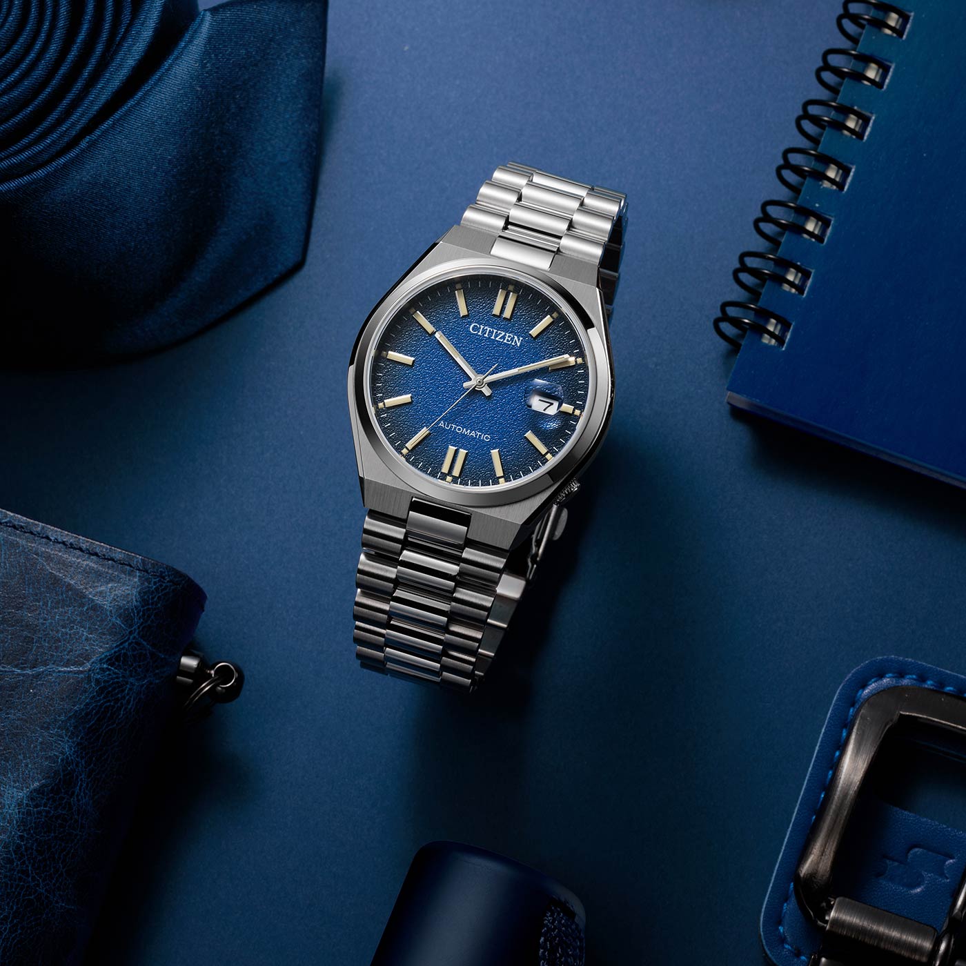  Shop Authentic Citizen Tsuyosa Automatic Dark Blue Dial Silver Steel Strap Watch For Men - NJ0151-88L - Luxxuri