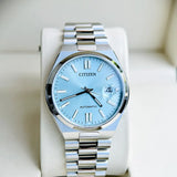  Shop Authentic Citizen Tsuyosa Automatic Turquoise Dial Silver Steel Strap Watch For Men - NJ0151-88M - Luxxuri