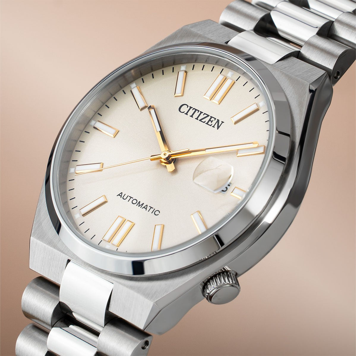  Shop Authentic Citizen Tsuyosa Automatic Oatmeal White Dial Silver Steel Strap Watch For Men - NJ0151-88W - Luxxuri