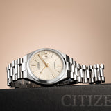  Shop Authentic Citizen Tsuyosa Automatic Oatmeal White Dial Silver Steel Strap Watch For Men - NJ0151-88W - Luxxuri