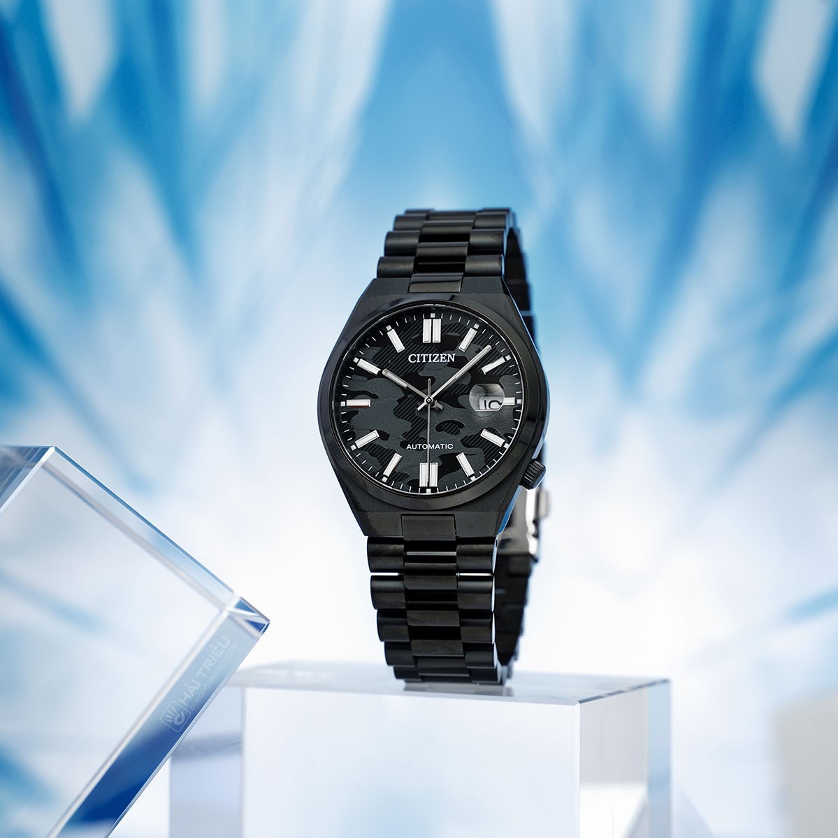  Shop Authentic Citizen Tsuyosa Automatic Camouflage Black Dial Black Steel Strap Watch For Men - NJ0155-87E - Luxxuri