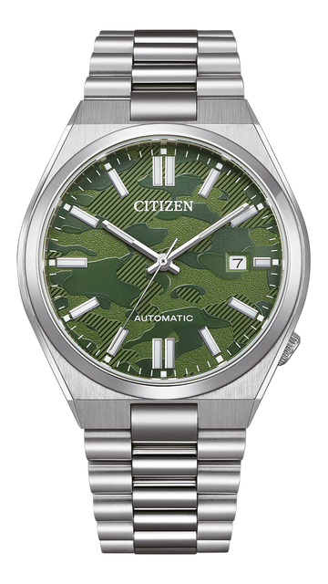  Shop Authentic Citizen Tsuyosa Automatic Camouflage Green Dial Silver Steel Strap Watch For Men - NJ0159-86X - Luxxuri