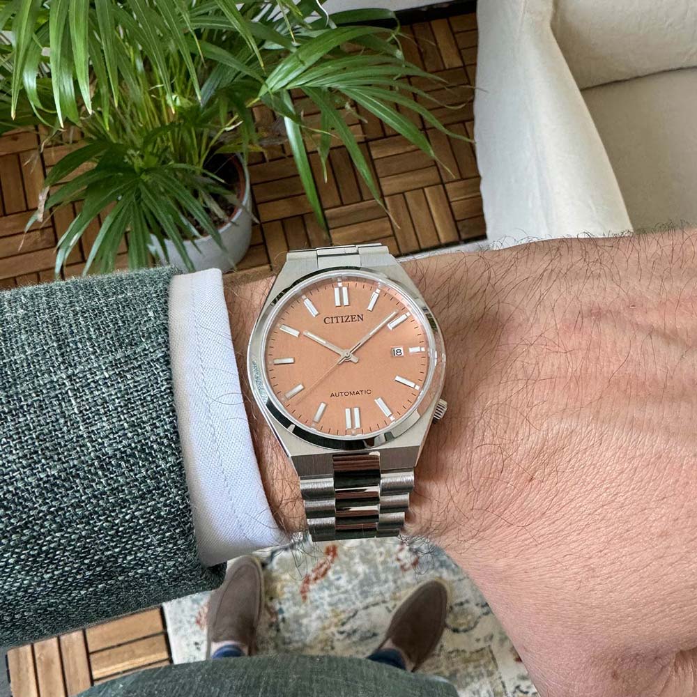  Shop Authentic Citizen Tsuyosa Automatic Salmon Orange Dial Silver Steel Strap Watch For Men - NJ0159-86Z - Luxxuri