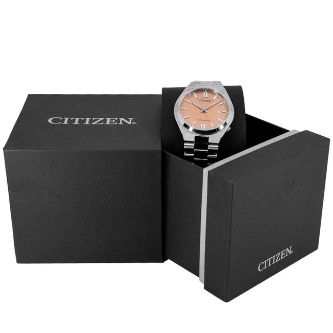  Shop Authentic Citizen Tsuyosa Automatic Salmon Orange Dial Silver Steel Strap Watch For Men - NJ0159-86Z - Luxxuri