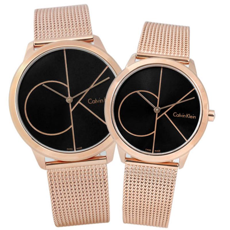  Shop Authentic Calvin Klein Minimal Black Dial Rose Gold Mesh Bracelet Watch for Men - K3M21621 - Luxxuri