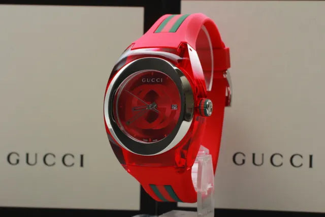  Shop Authentic Gucci Sync XXL Quartz Red Dial Red Rubber Strap Unisex Watch -  YA137103 - Luxxuri