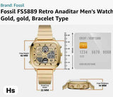  Shop Authentic Fossil Retro Analog-Digital Gold Dial Gold Steel Strap Watch for Men - FS5889 - Luxxuri