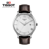 Shop Authentic Tissot T Classic Tradition Silver Dial Brown Leather Strap Watch For Men - T063.610.16.038.00 - Luxxuri