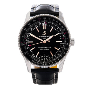  Shop Authentic Breitling Automatic 41mm Black Dial Black Leather Strap Watch for Men - A17326241B1P1 - Luxxuri