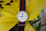  Shop Authentic Daniel Wellington Classy Oxford White Dial Two Tone Nylon Strap Watch For Women - DW00100072 - Luxxuri