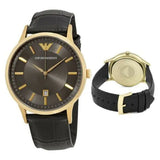  Shop Authentic Emporio Armani Renato Quartz Grey Dial Black Leather Strap Watch For Men - AR11049 - Luxxuri