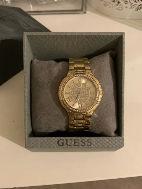  Shop Authentic Guess Madison Diamonds Gold Dial Gold Steel Strap Watch for Women - W0637L2 - Luxxuri