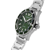  Shop Authentic Emporio Armani Three Hand Green Dial Silver Steel Strap Watch For Men - AR11338 - Luxxuri