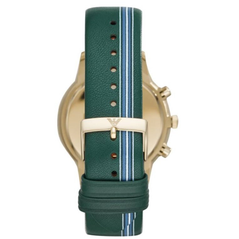  Shop Authentic Emporio Armani Renato Chronograph Silver Dial Green Leather Strap Watch For Men - AR11233 - Luxxuri