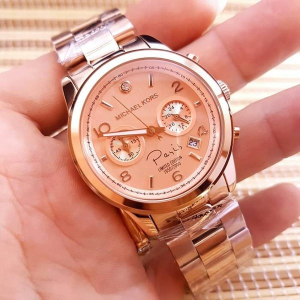  Shop Authentic Michael Kors Paris Limited Edition Rose Gold Dial Steel Strap Watch for Women - MK5716 - Luxxuri