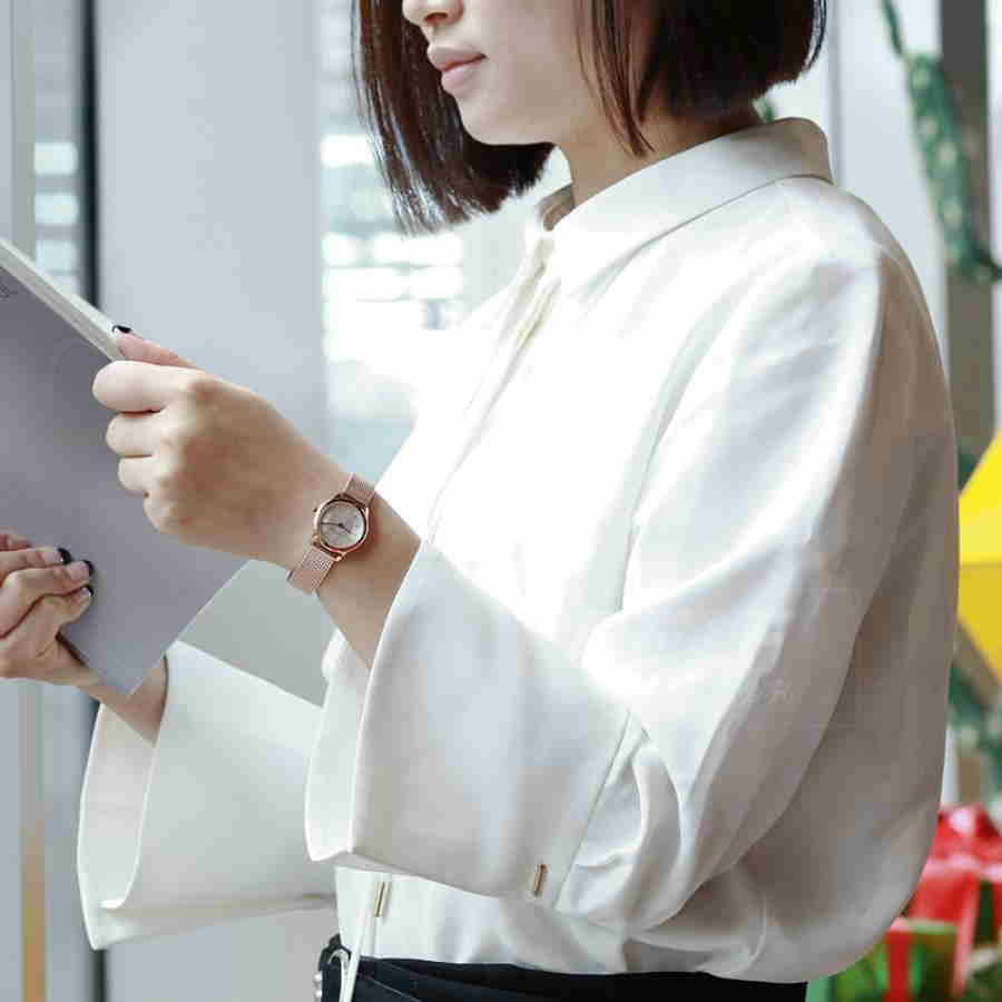  Shop Authentic Calvin Klein Minimal White Dial Rose Gold Mesh Bracelet Watch for Women - K3M23626 - Luxxuri