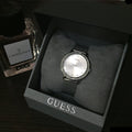 Guess Chelsea Quartz Silver Dial Silver Mesh Strap Watch For Women - W0647L6