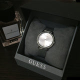  Shop Authentic Guess Chelsea Quartz Silver Dial Silver Mesh Strap Watch For Women - W0647L6 - Luxxuri