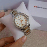  Shop Authentic Fossil Jesse Crystals White Dial Two Tone Steel Strap Watch for Women - ES2409 - Luxxuri