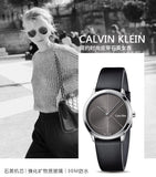  Shop Authentic Calvin Klein Minimal Grey Dial Black Leather Strap Watch for Men - K3M221C3 - Luxxuri