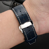  Shop Authentic Citizen Eco Drive Calendrier White Dial Blue Leather Strap Watch For Men - BU2020-11A - Luxxuri