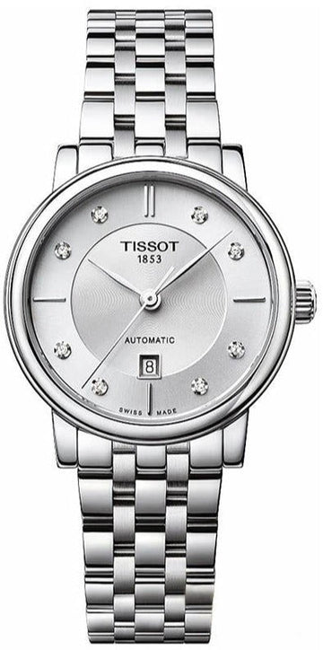  Shop Authentic Tissot Carson Premium Automatic Lady Diamonds Silver Dial Silver Steel Strap Watch for Women - T122.207.11.036.00 - Luxxuri