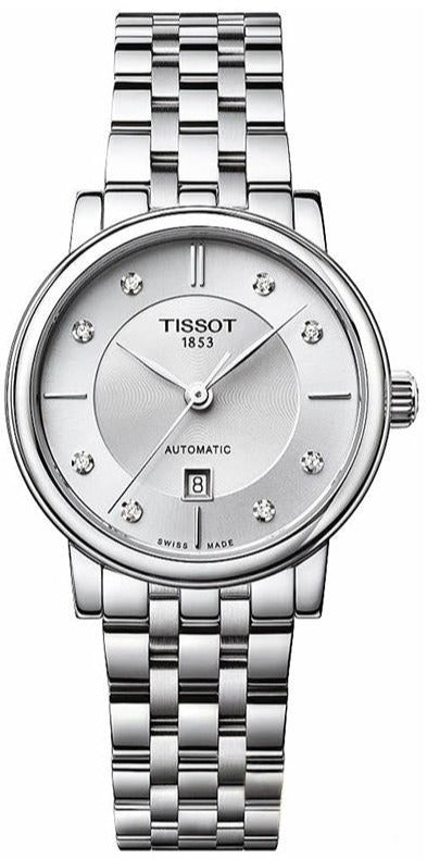  Shop Authentic Tissot Carson Premium Automatic Lady Diamonds Silver Dial Silver Steel Strap Watch for Women - T122.207.11.036.00 - Luxxuri