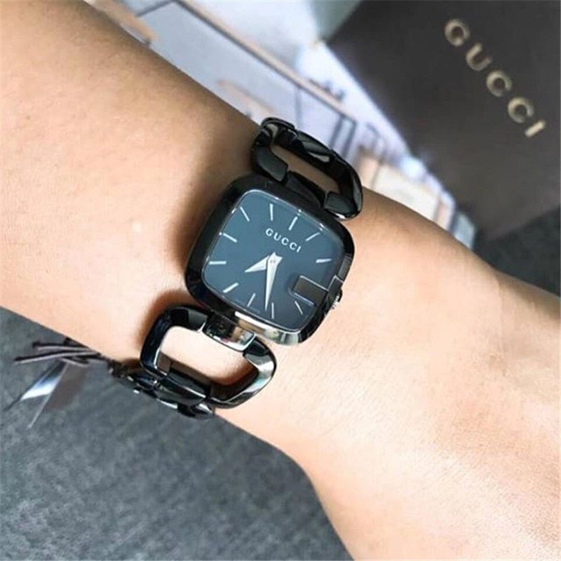  Shop Authentic Gucci G Ladies Quartz 125 G Series Black Dial Bracelet Watch For Women - YA125504 - Luxxuri