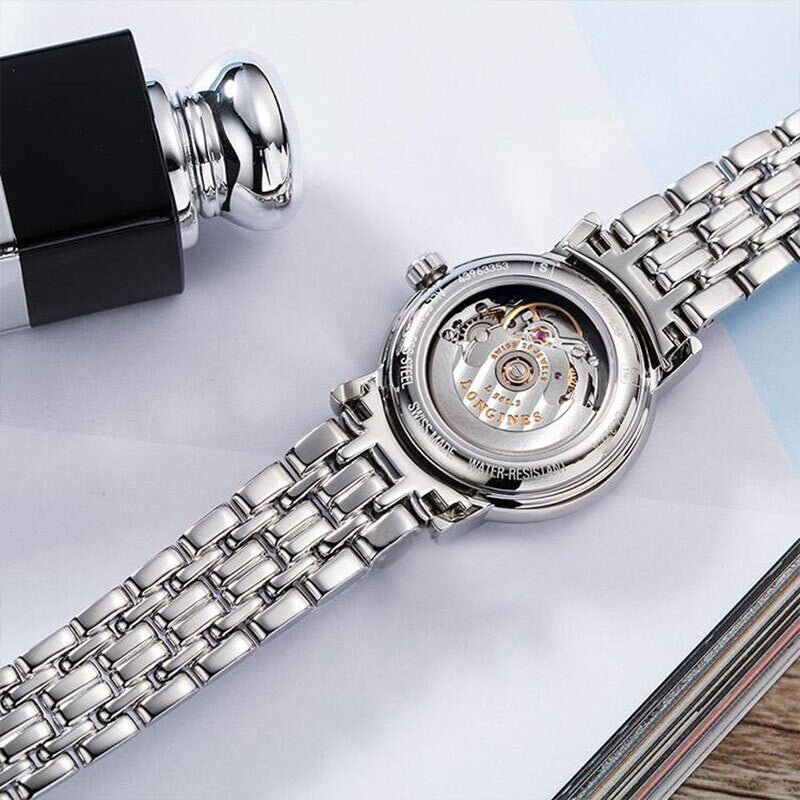  Shop Authentic Longines Presence 25.5mm Automatic Black Dial Silver Steel Strap Watch for Women - L4.321.4.52.6 - Luxxuri