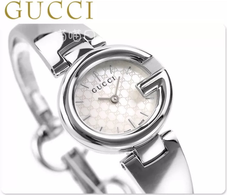  Shop Authentic Gucci Guccissima Quartz Silver Dial Silver Steel Strap Watch For Women - YA134511 - Luxxuri