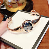  Shop Authentic Gucci Guccissima Collection Quartz Black Dial Rose Gold Steel Strap Watch For Women - YA134509 - Luxxuri