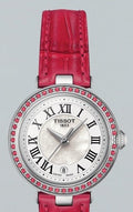  Shop Authentic Tissot Bellissima Small Lady Diamonds Mother of Pearl Dial Red Leather Strap Watch For Women - T126.010.66.113.00 - Luxxuri