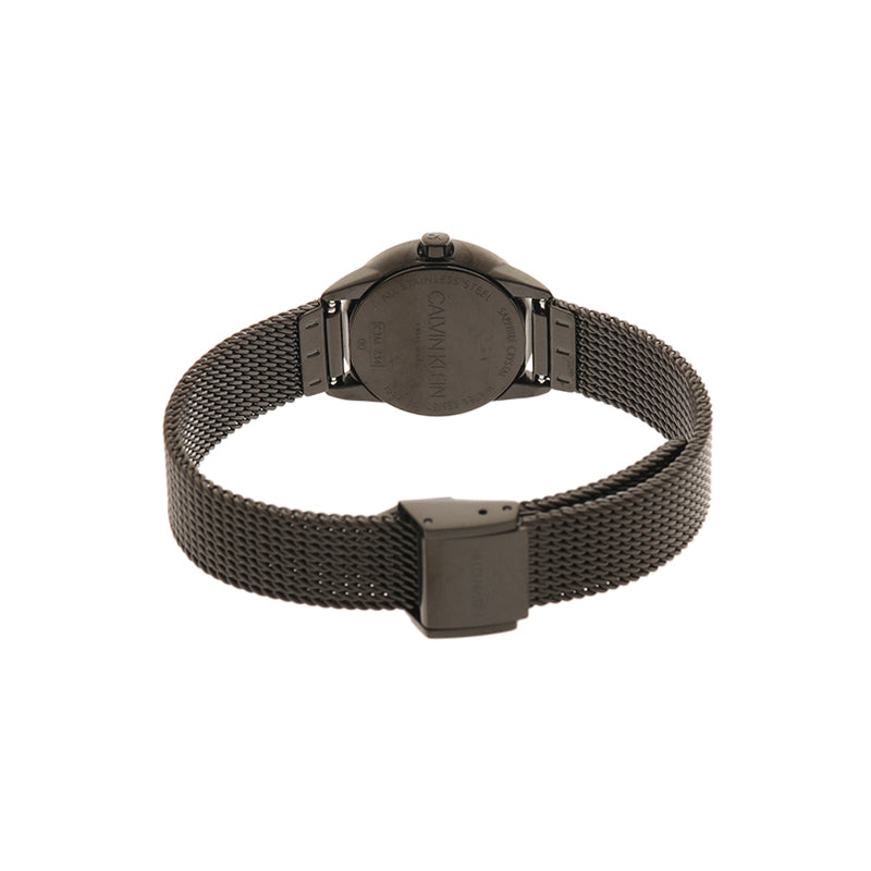  Shop Authentic Calvin Klein Minimal Diamonds Black Dial Black Mesh Bracelet Watch for Women - K3M2342R - Luxxuri