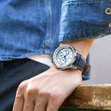  Shop Authentic Citizen Eco Drive Calendrier White Dial Blue Leather Strap Watch For Men - BU2020-11A - Luxxuri