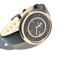  Shop Authentic Swarovski Crystalline Pure Black Dial Black Leather Strap Watch for Women - 5275043 - Luxxuri