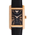  Shop Authentic Emporio Armani Classic Black & Rose Gold Dial Black Leather Strap Watch For Men - AR0168 - Luxxuri