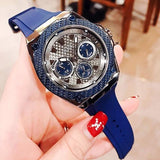  Shop Authentic Guess Legacy Grey Dial Blue Silicone Strap Watch For Men - W1049G1 - Luxxuri