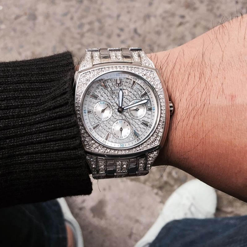  Shop Authentic Bulova Crystal Collection Phantom Silver Dial Silver Steel Strap Watch for Men - 96C002 - Luxxuri