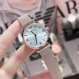  Shop Authentic Emporio Armani Gianni T Bar Silver Dial Rose Gold Mesh Bracelet Watch For Women - AR1956 - Luxxuri