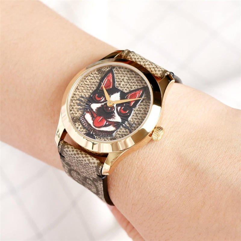  Shop Authentic Gucci G-Timeless Brown Dial Brown Leather Strap Unisex Watch - YA1264057 - Luxxuri