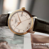  Shop Authentic Tissot Bridgeport Lady White Dial Brown Leather Strap Watch For Women - T097.010.26.118.00 - Luxxuri