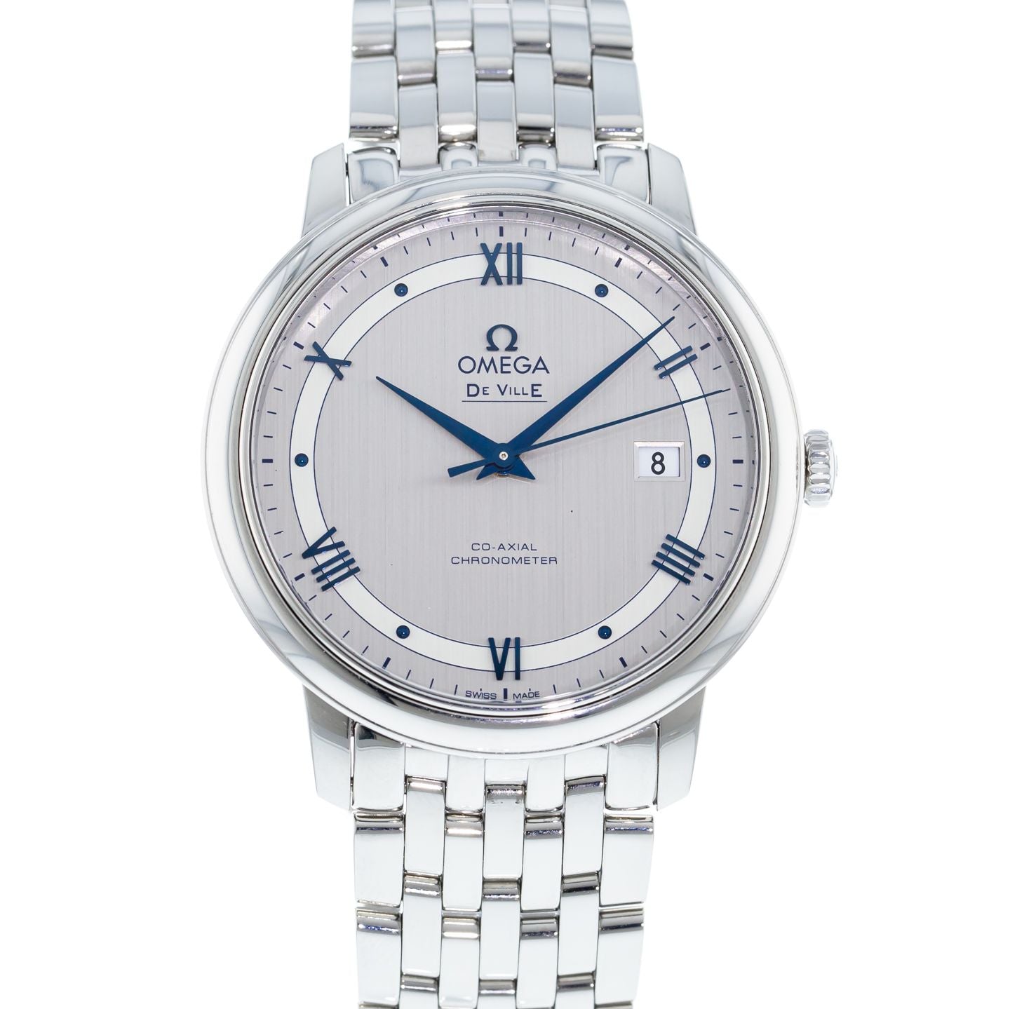  Shop Authentic Omega De Ville Prestige Co-Axial Rhodium Silver Dial Silver Steel Strap Watch for Men - 424.10.40.20.02.001 - Luxxuri