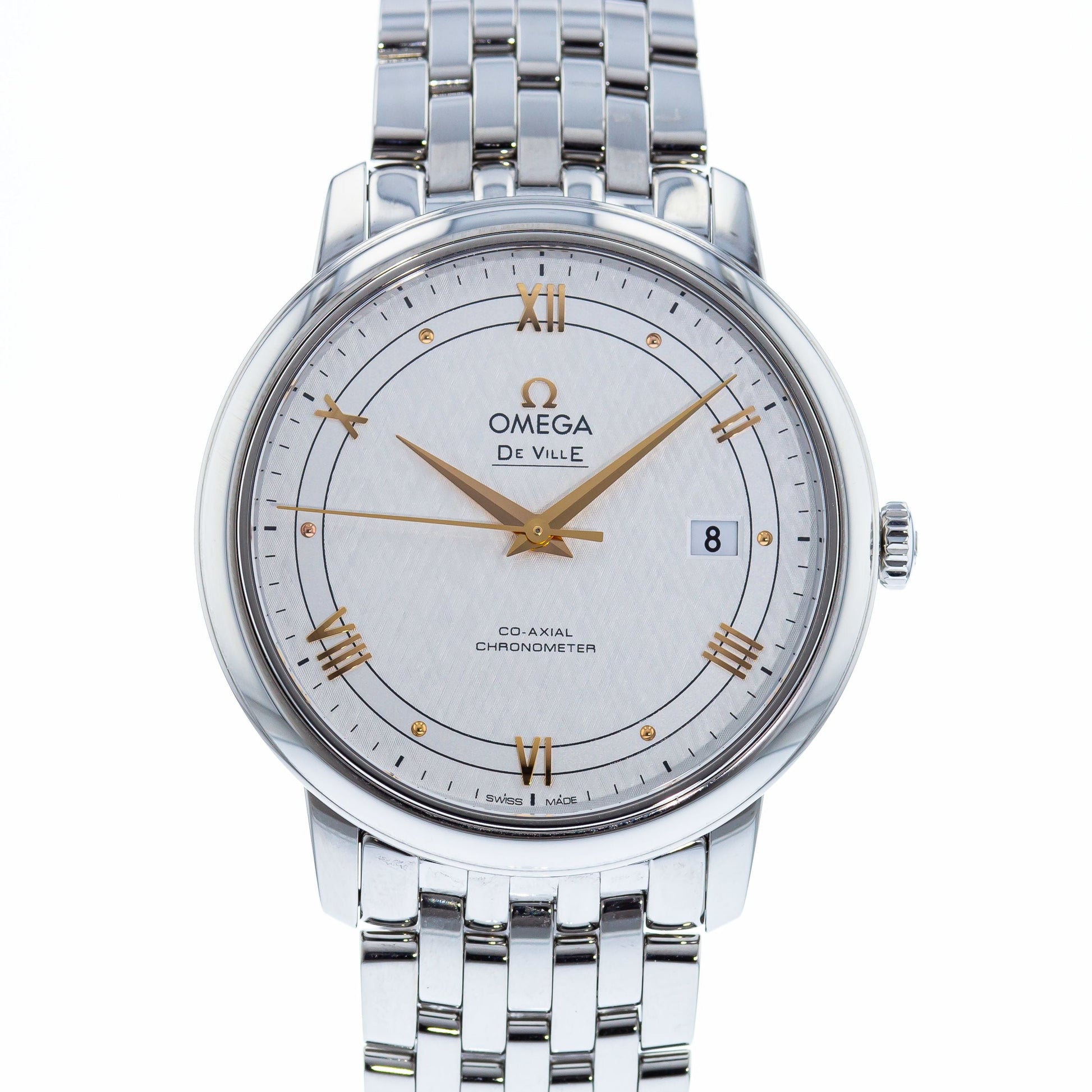  Shop Authentic Omega De Ville Prestige Co Axial Silver Dial Silver Steel Strap Watch for Men - 424.10.40.20.02.004 - Luxxuri