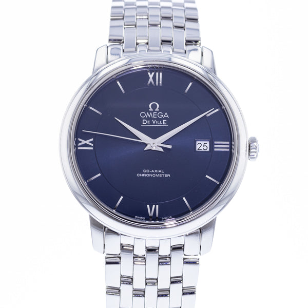  Shop Authentic Omega De Ville Prestige Co-Axial Orbis Blue Dial Silver Steel Strap Watch for Men - 424.10.40.20.03.001 - Luxxuri