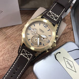  Shop Authentic Fossil Nate Chronograph Gold Dial Brown Leather Strap Watch for Men - JR1495 - Luxxuri