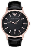  Shop Authentic Emporio Armani Classic Black Dial Black Leather Strap Watch For Women - AR9022 - Luxxuri