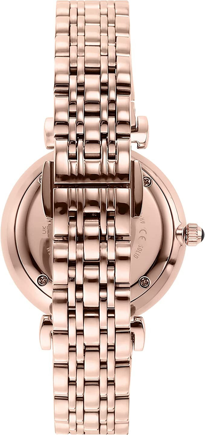  Shop Authentic Emporio Armani Gianni T-Bar Quartz Crystals Black Dial Gold Steel Strap Watch For Women - AR11423 - Luxxuri