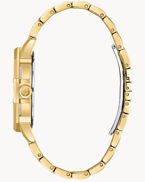  Shop Authentic Bulova Crystal Collection Octova White Dial Gold Steel Strap Watch for Men - 98C126 - Luxxuri