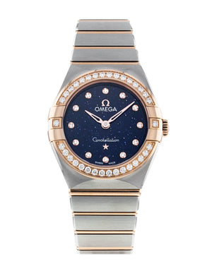  Shop Authentic Omega Constellation Quartz Diamonds Blue Dial Two Tone Steel Strap Watch for Women - 131.25.25.60.53.002 - Luxxuri